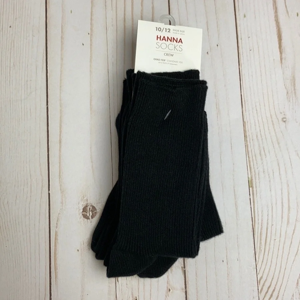 Hanna Andersson NWT Ribbed Crew Socks 3-Pack Black Accessories Back To School